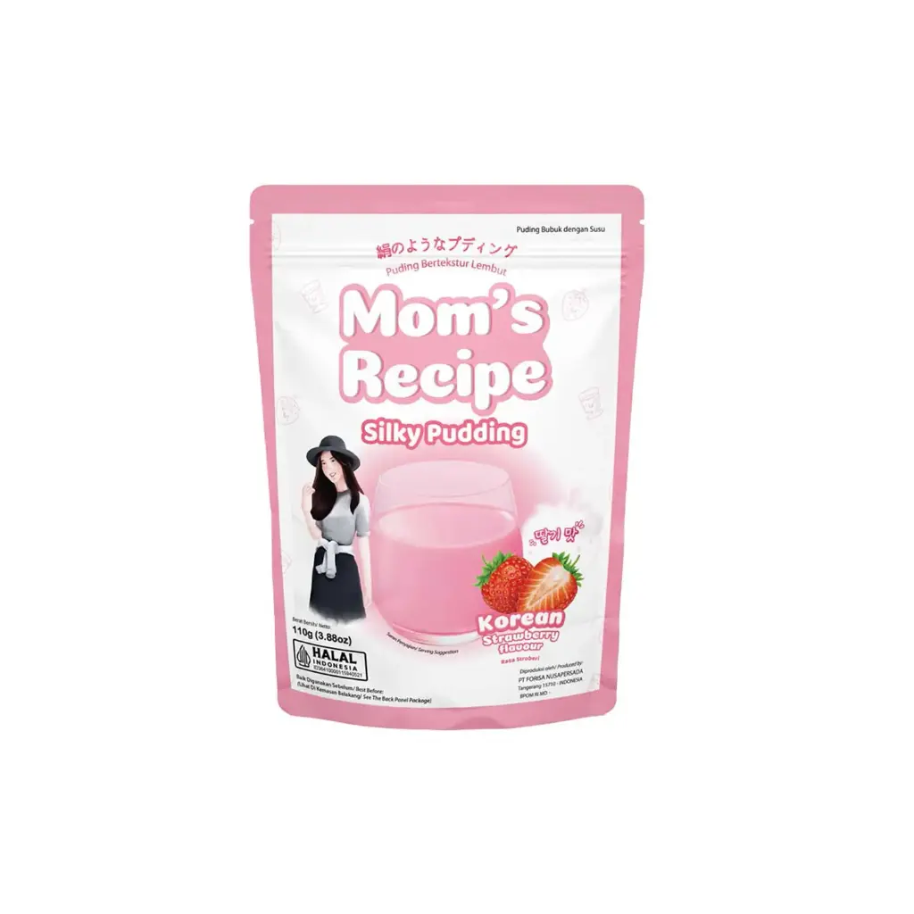 Mom's Recipe Silky puding bubuk strawberry 110g