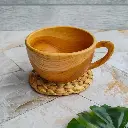 Teak Wood Coffee Cup Glass