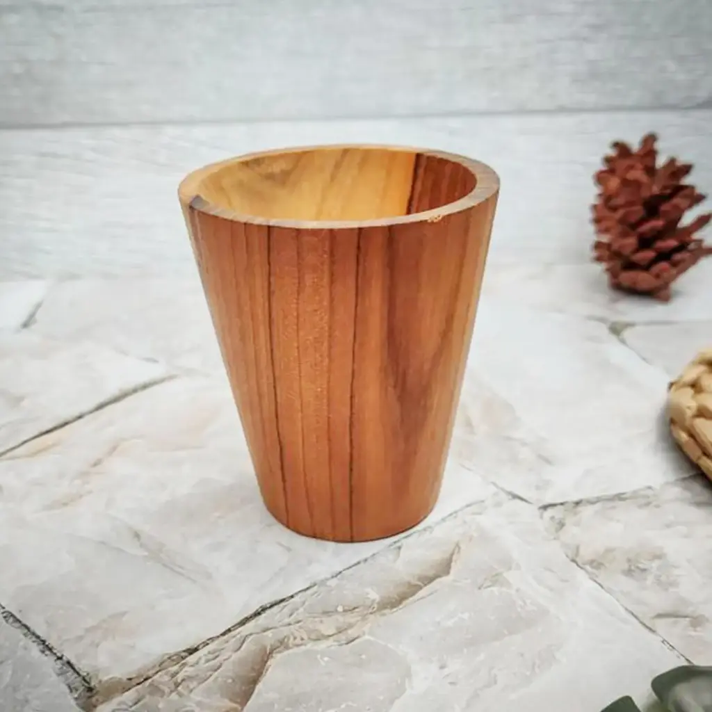 زجاج صغير مستقيم من خشب الساج - زجاج خشبي، قياسي