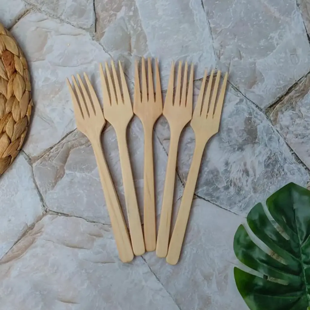 Handmade Pine Wood Fork - Wooden Spoon