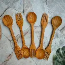 Senpu Teak Wood Spoon and Fork - Wooden Spoon