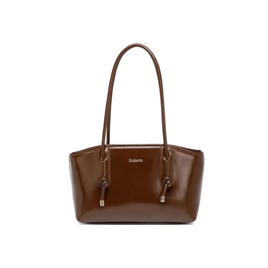 Women's Shoulder Tote Bag in Brown PU Leather