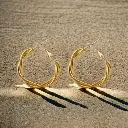 Women's Silver and Gold Earrings, Imported Korean Gold, Jewelry Accessories - Gold