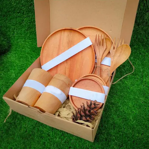 Abinaya Mahogany Wood Hampers - Wooden Hampers