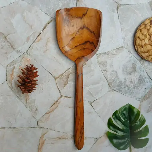 ملعقة مربعة من خشب الساج - ملعقة، قياسية