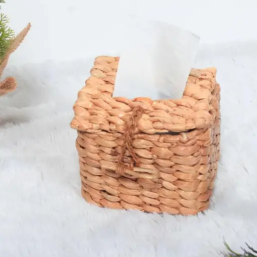 Unique Water Hyacinth Tissue Box - Natural