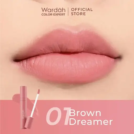 WARDAH Colorfit Velvet Matte Lip Mousse - 01 Brown Dreamer